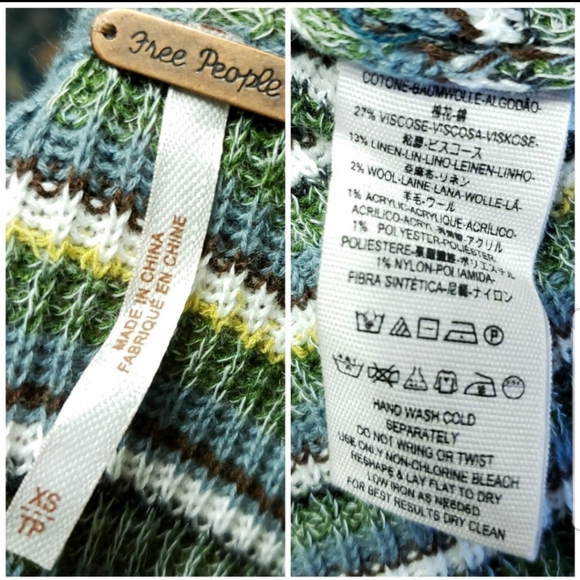 🧿 FREE PEOPLE (NWT) "Ziggy" Striped Sweater Dress - Picture 8 of 8